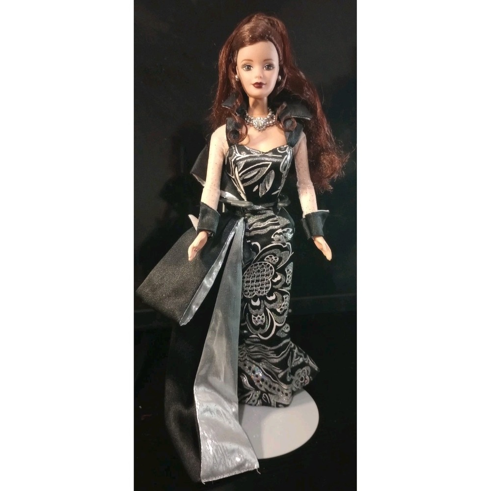 1997 Charity Ball Barbie Brunette Collector Edition Mattel Black Silver Gown